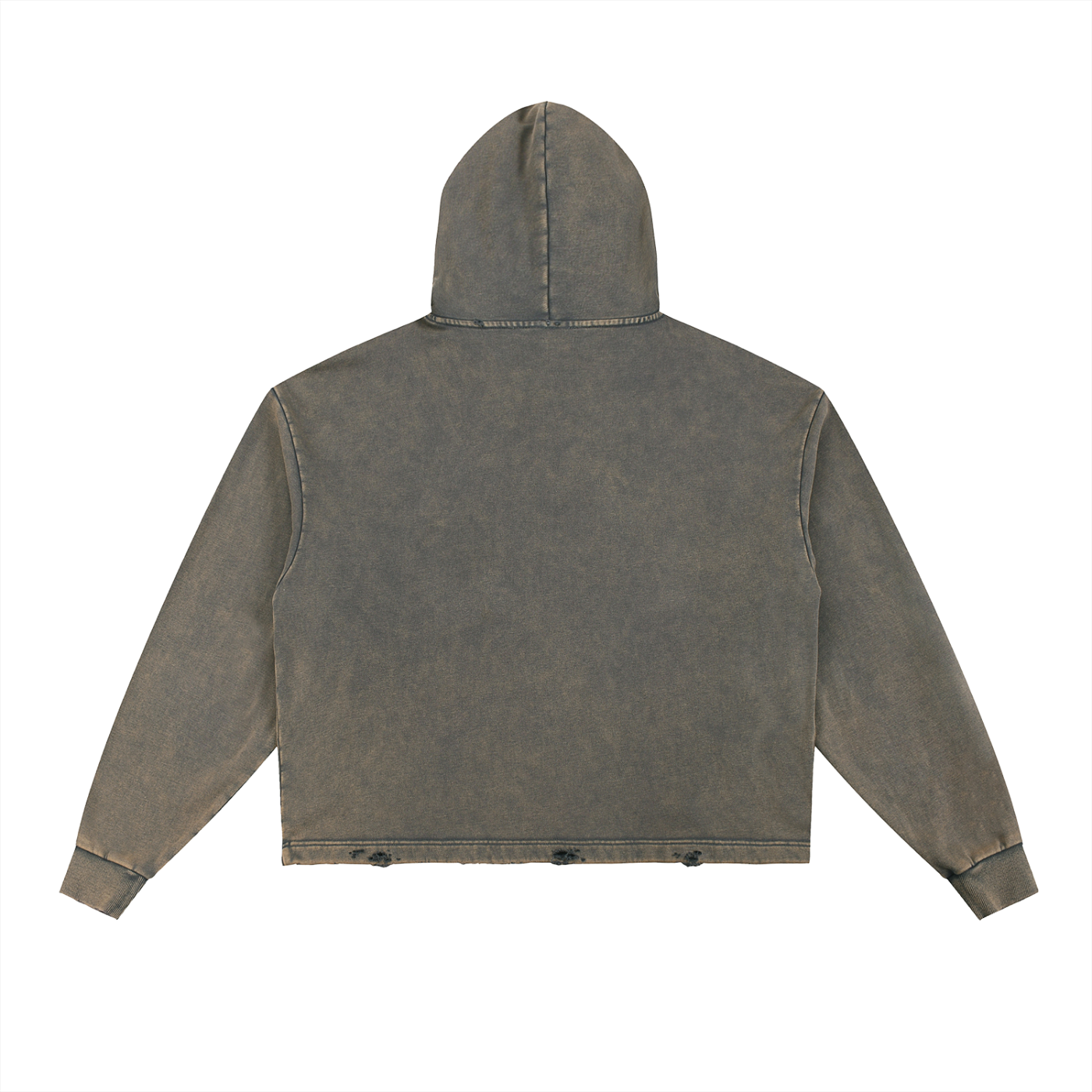 Vintage Washed Frayed-Hem Hoodie (unisex)