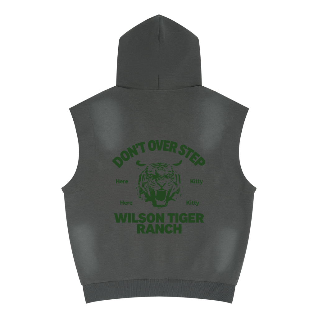 Unisex Vintage Wash Sun Fade Sleeveless Hoodie