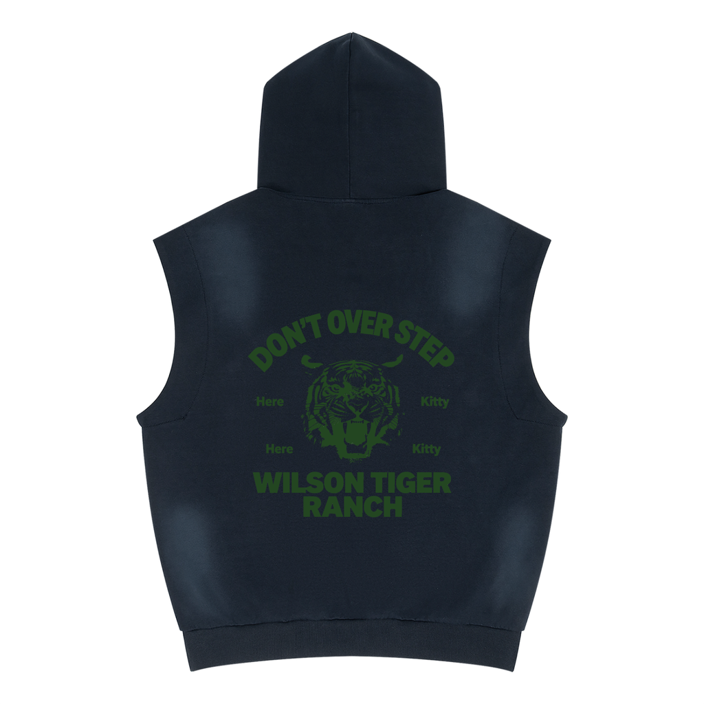 Unisex Vintage Wash Sun Fade Sleeveless Hoodie