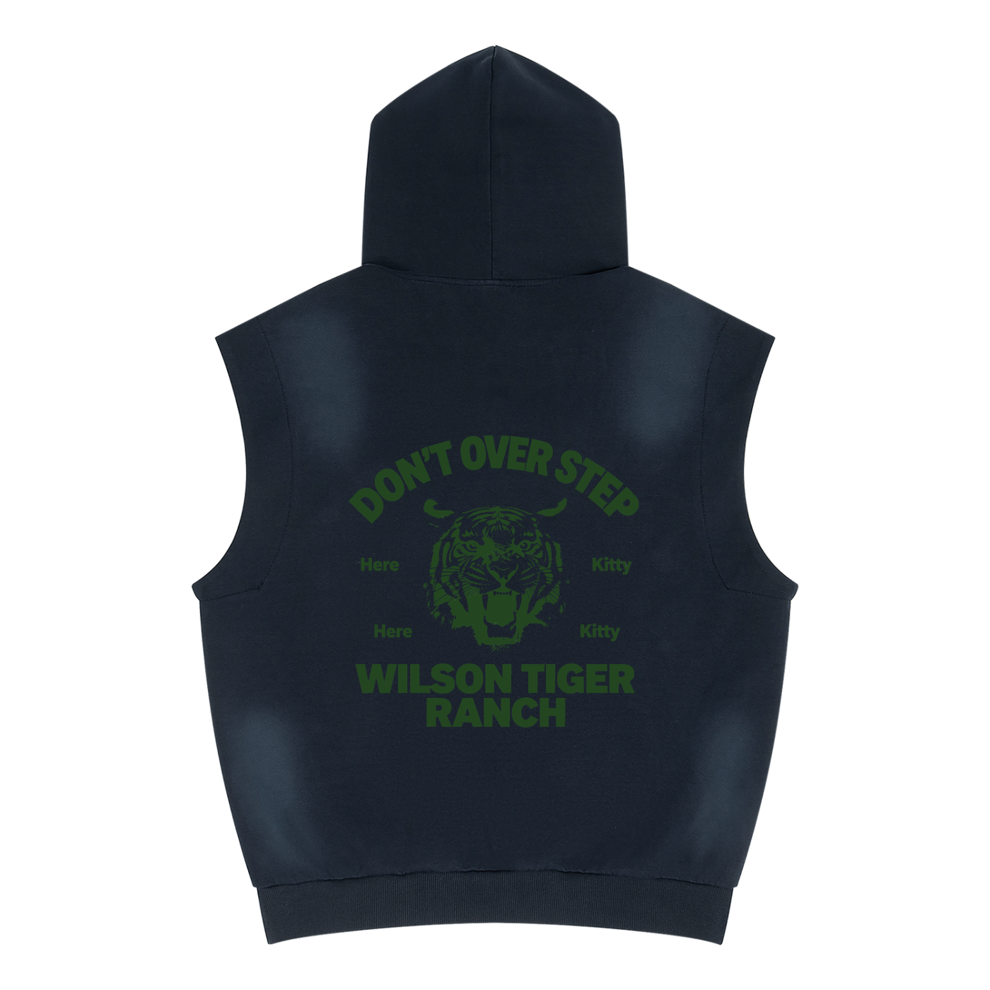 Unisex Vintage Wash Sun Fade Sleeveless Hoodie