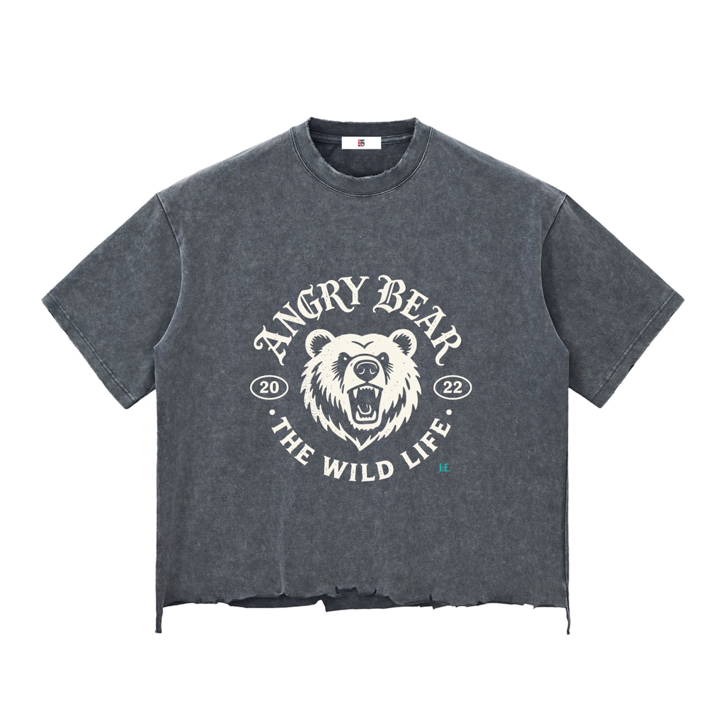 Snow Wash Raw-Hem Boxy T-shirt