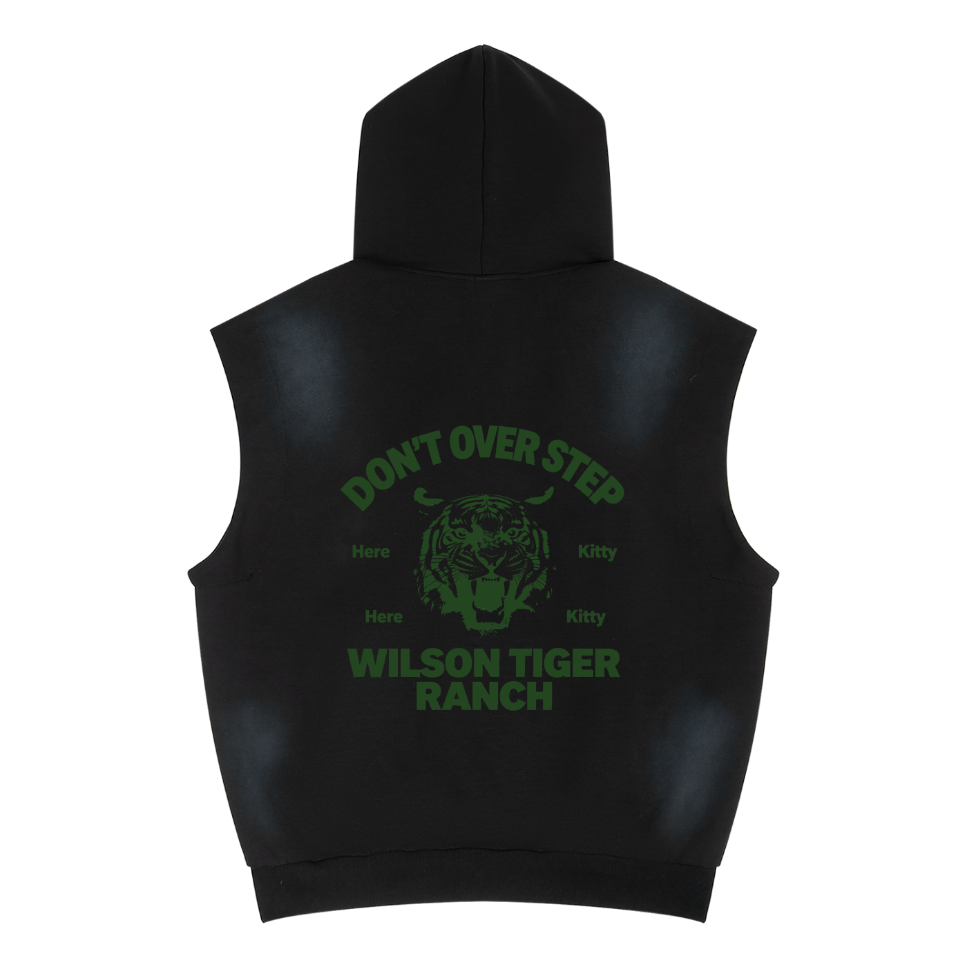 Unisex Vintage Wash Sun Fade Sleeveless Hoodie