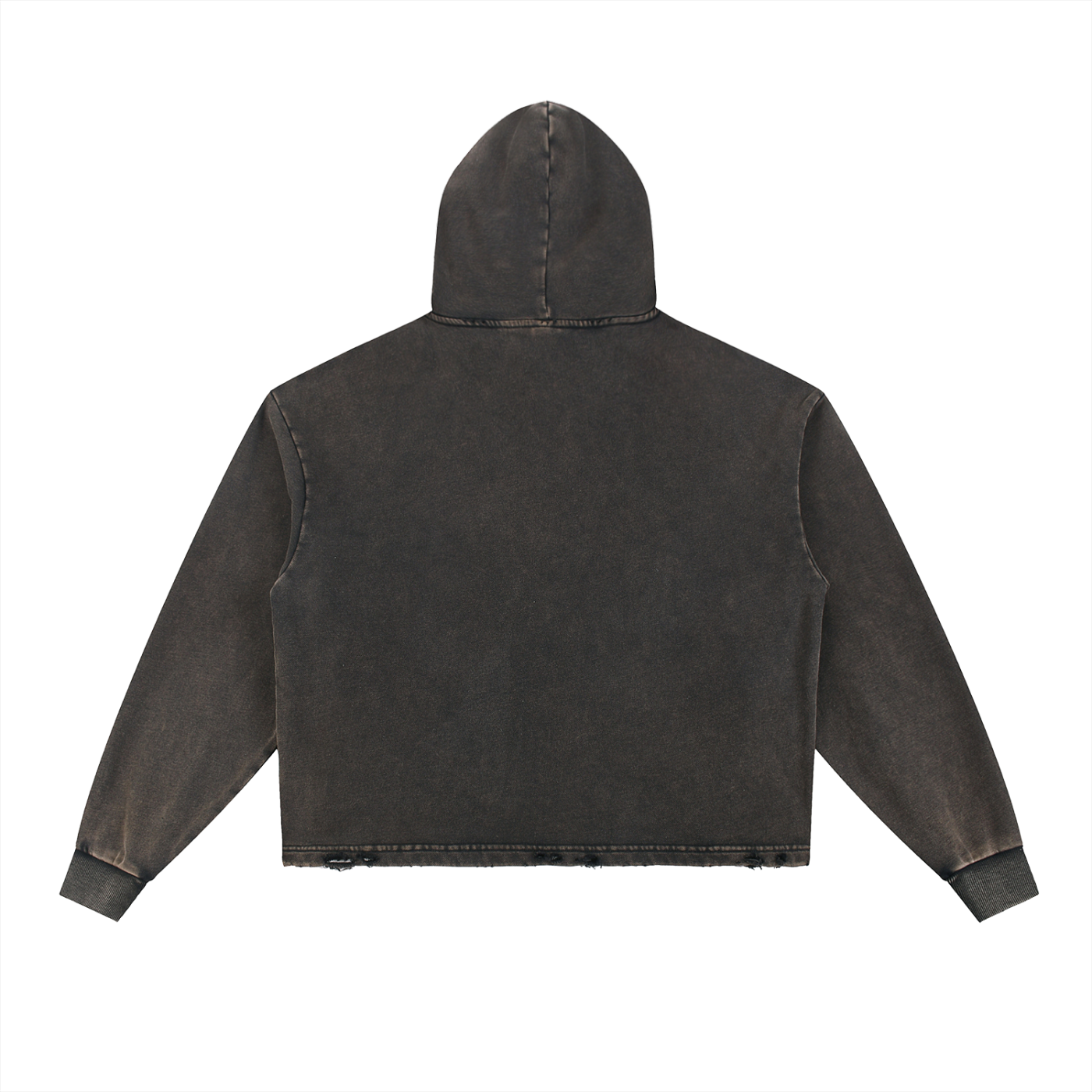 Vintage Washed Frayed-Hem Hoodie (unisex)