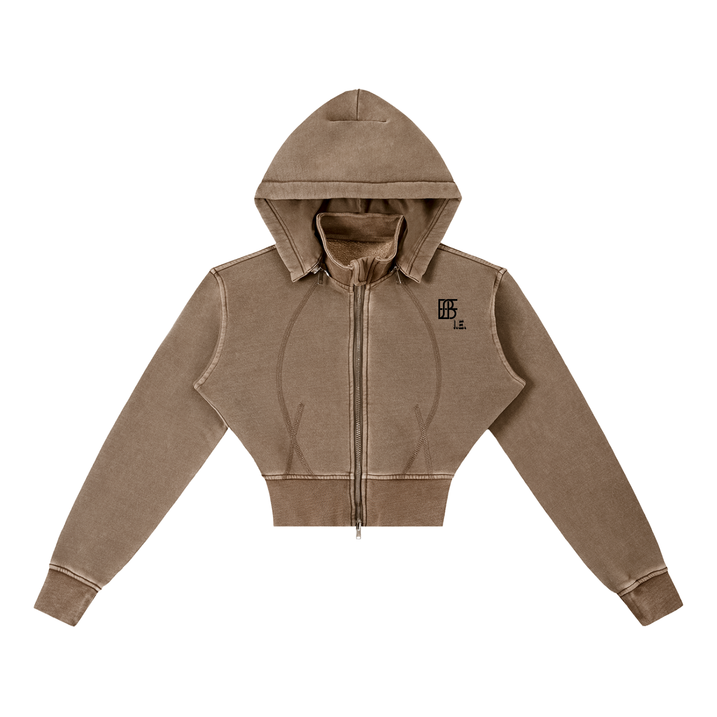 Vintage Washed Cropped Fleece Hoodie