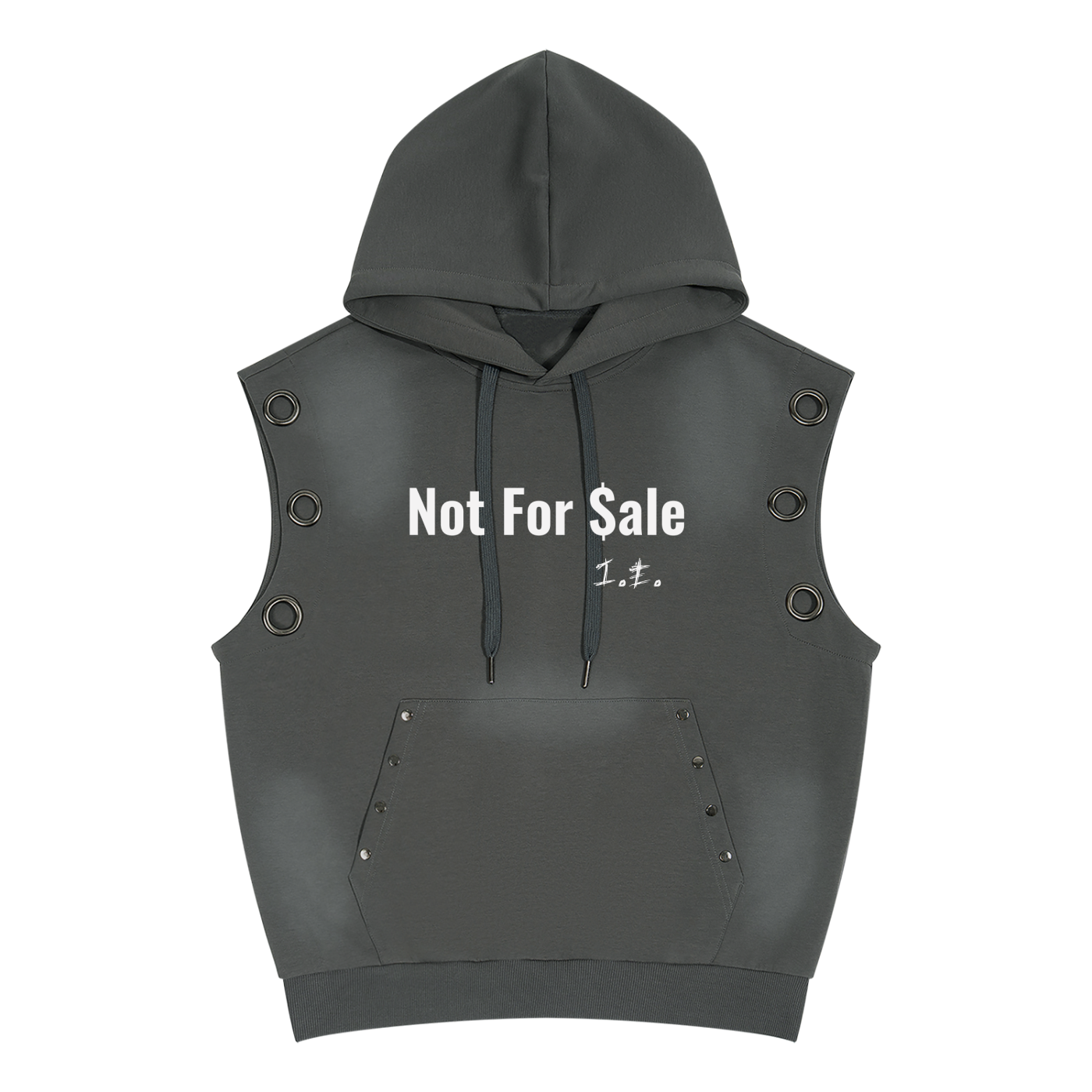 Unisex Vintage Wash Sun Fade Sleeveless Hoodie