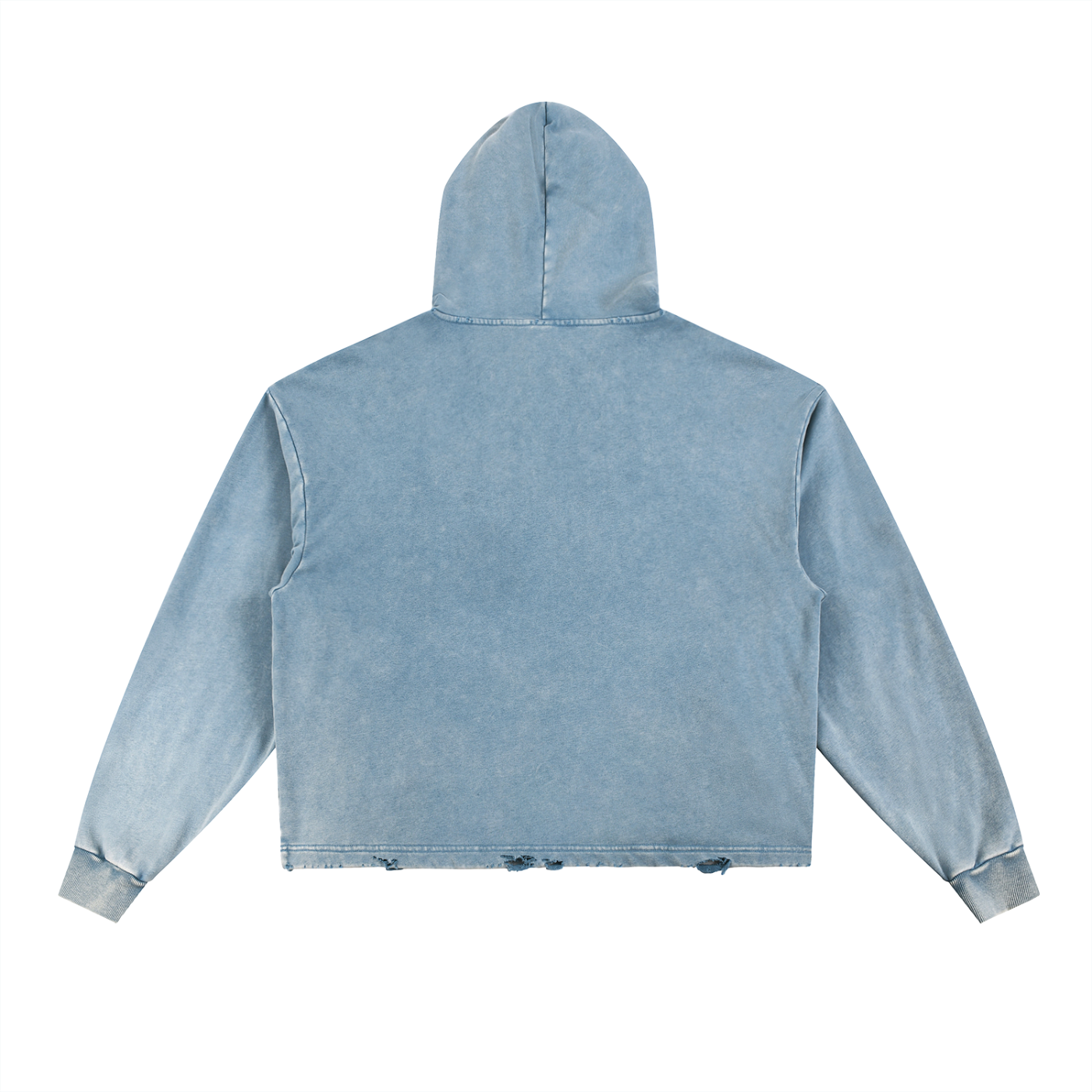Vintage Washed Frayed-Hem Hoodie (unisex)